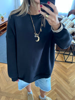 Black Oversized Essential Sweatshirt