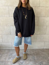 Black Oversized Essential Sweatshirt