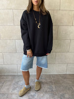 Black Oversized Essential Sweatshirt