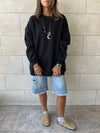 Black Oversized Essential Sweatshirt
