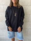 Black Oversized Essential Sweatshirt