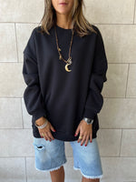 Black Oversized Essential Sweatshirt