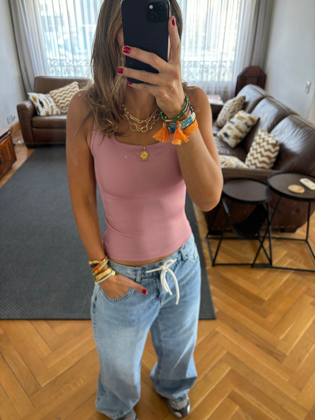 Blush 130 Ribbed Square Neck Top