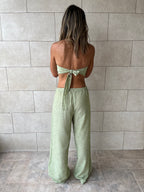 Pistachio Rope Linen Sahara Pants