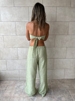 Pistachio Rope Linen Sahara Pants