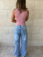 Blush 130 Ribbed Square Neck Top