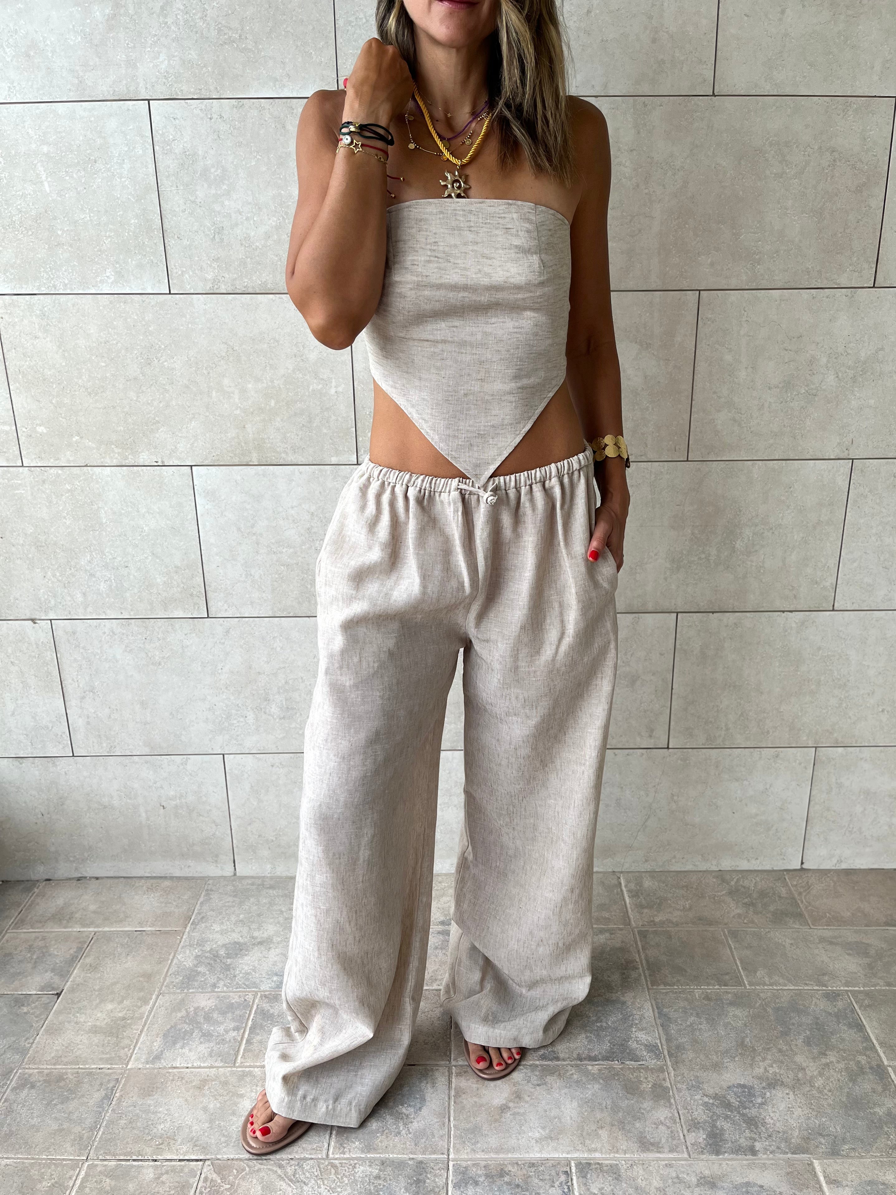 Beige Triangle Chic Bandeau