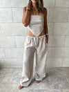 Beige Rope Linen Sahara Pants