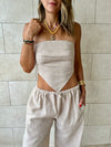 Beige Rope Linen Sahara Pants