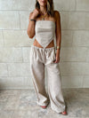 Beige Rope Linen Sahara Pants