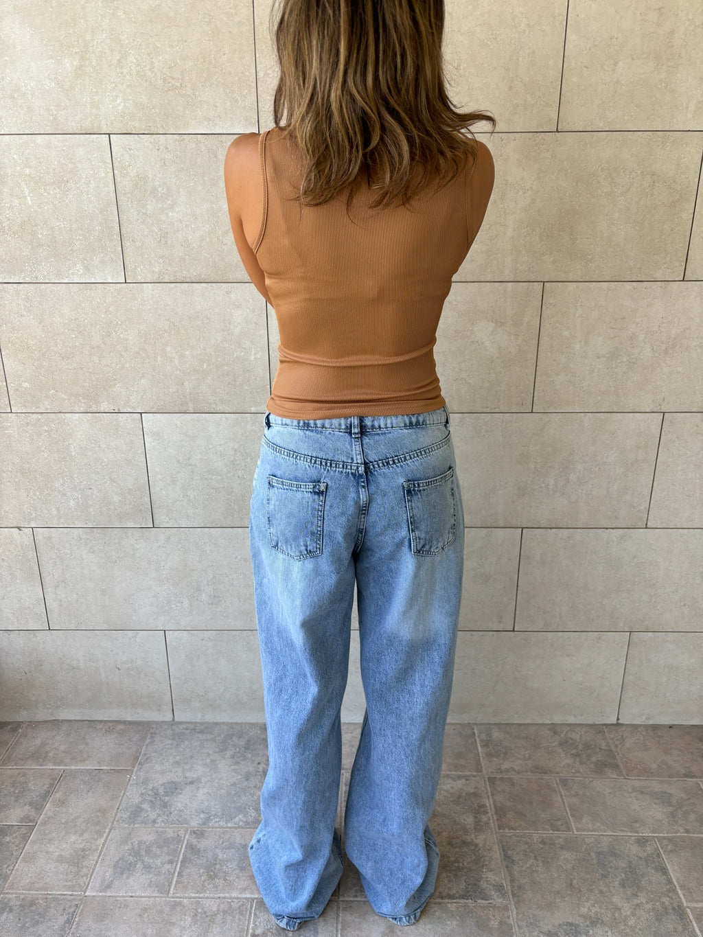 Cafe 130 Ribbed Square Neck Top