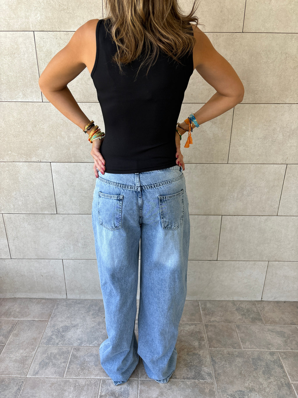 Black 130 Ribbed Square Neck Top