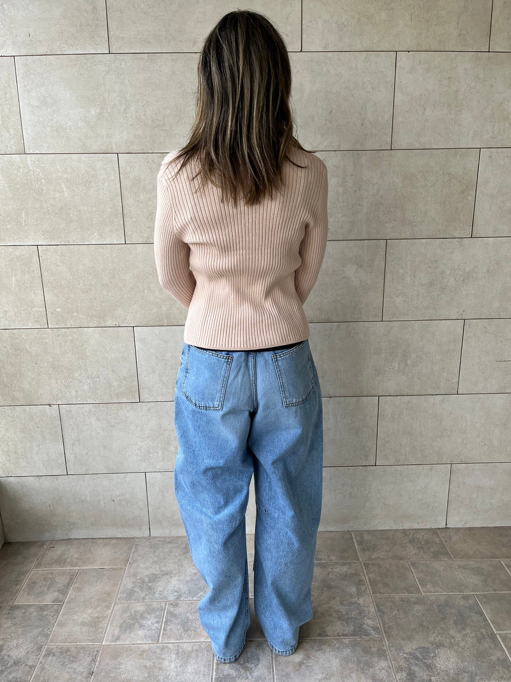 Beige Contour Buttoned Cardigan