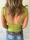 Lime 130 Ribbed Backless Top