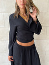 Black Crinkle Wrap Around Set