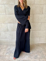 Black Crinkle Wrap Around Set