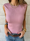 Blush 130 Ribbed Backless Top