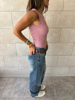 Blush 130 Ribbed Backless Top