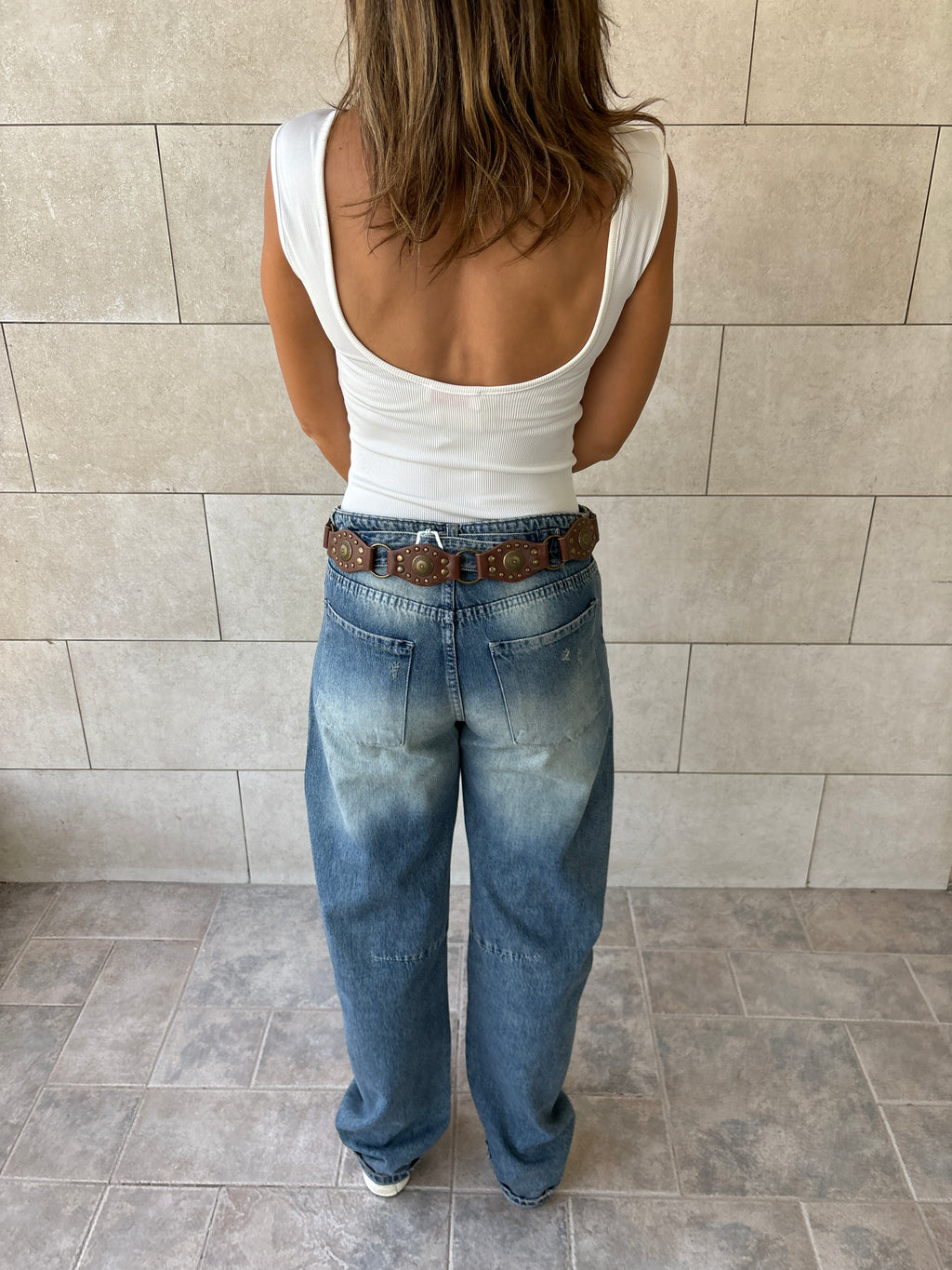 White 130 Ribbed Backless Top