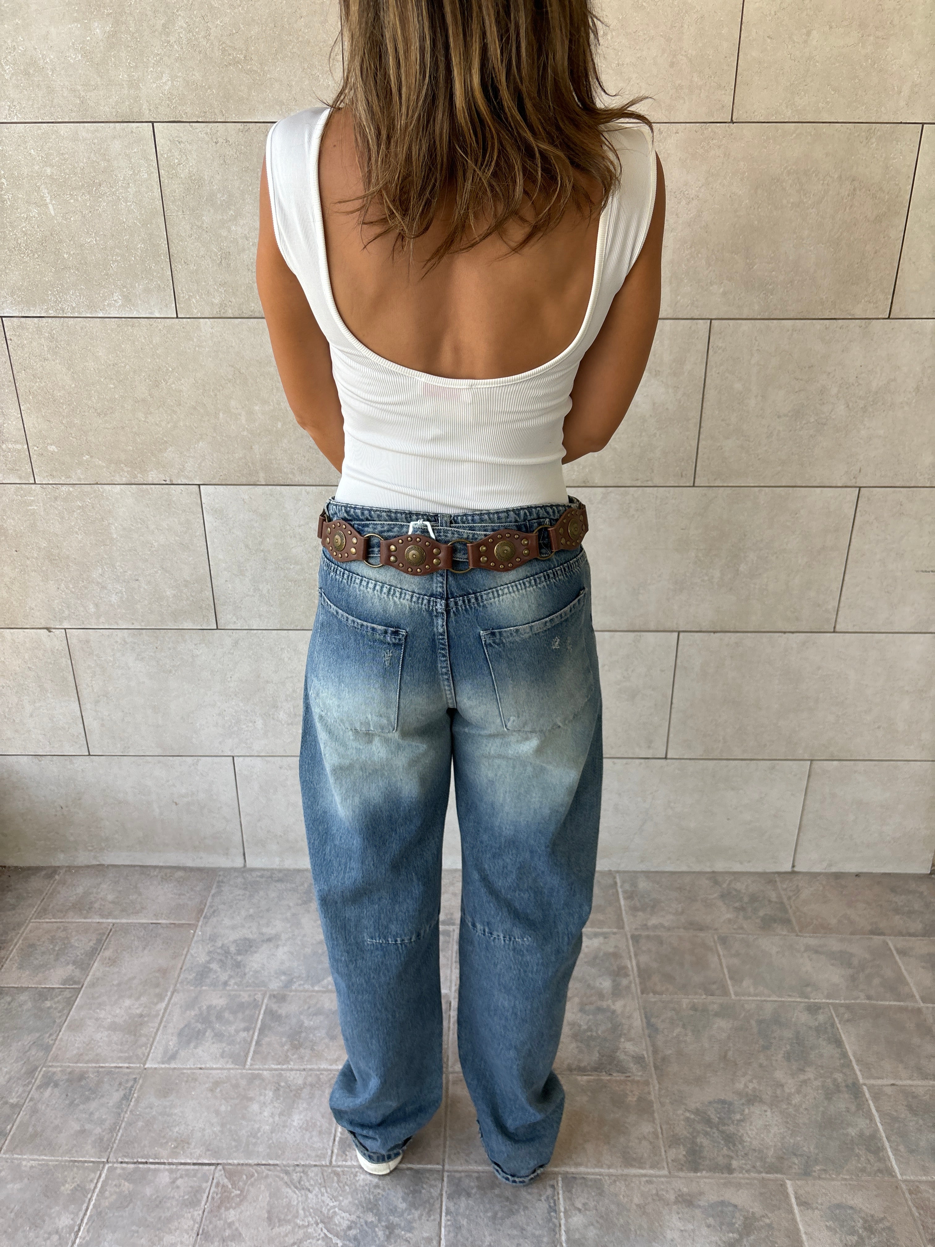 White 130 Ribbed Backless Top