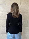 Black Contour Buttoned Cardigan