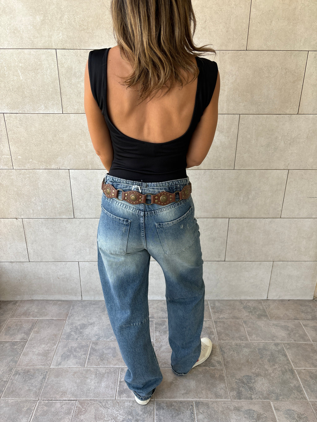 Black 130 Ribbed Backless Top