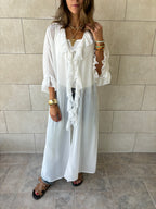 White Romantic Ruffle Kimono