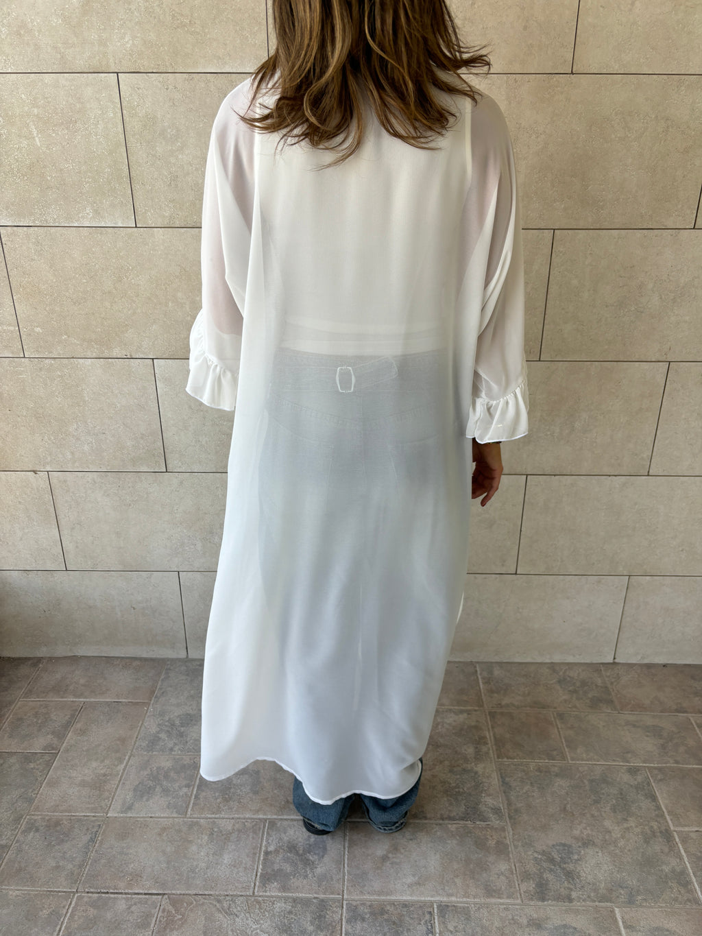 White Romantic Ruffle Kimono