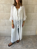 White Romantic Ruffle Kimono