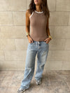 Cafe 101 interknit Colorblock Top