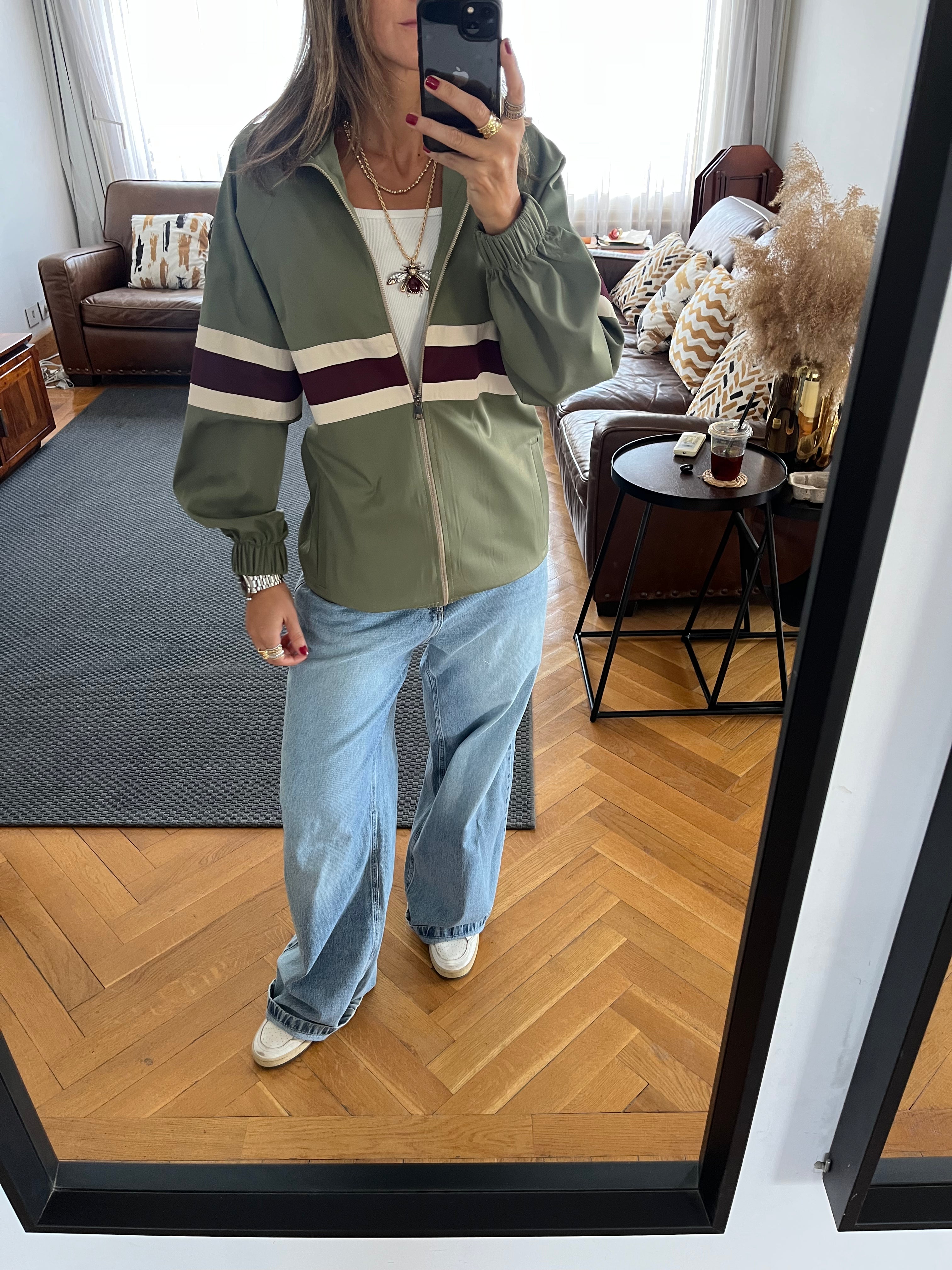 Olive Retro Waterproof Jacket