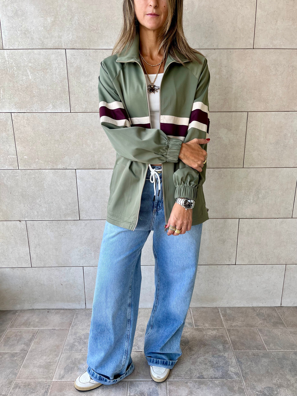 Olive Retro Waterproof Jacket