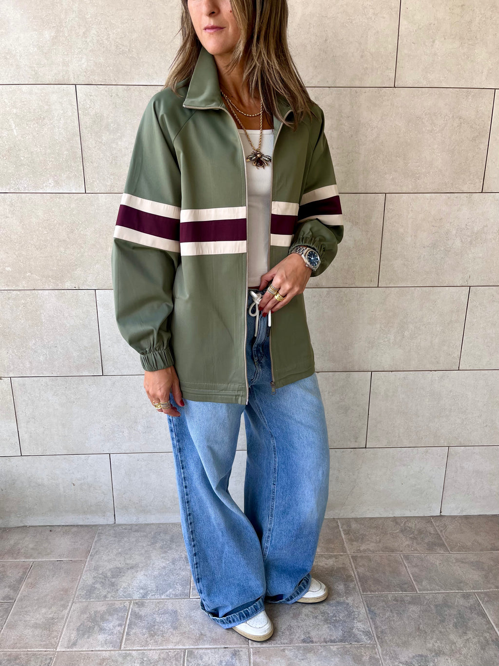 Olive Retro Waterproof Jacket