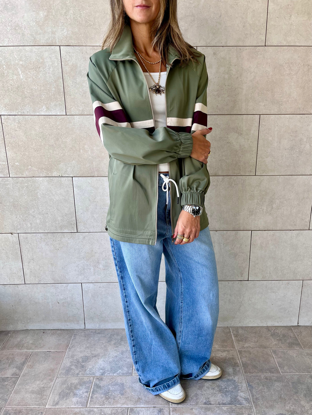 Olive Retro Waterproof Jacket