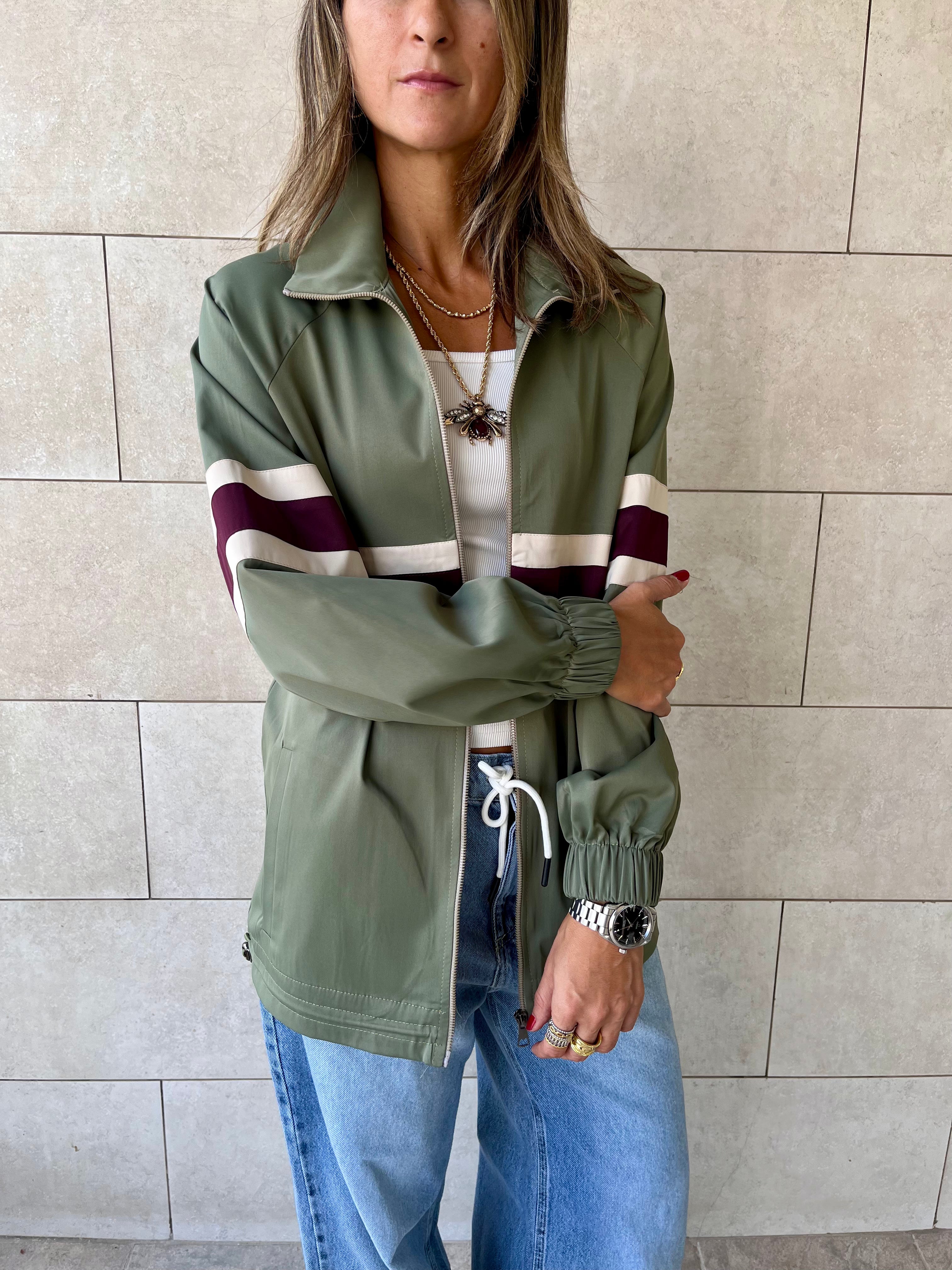 Olive Retro Waterproof Jacket