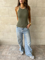 Olive 101 interknit Colorblock Top