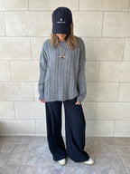 Grey Cableknit Pullover