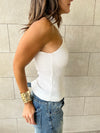 White Criss Cross Tank Top
