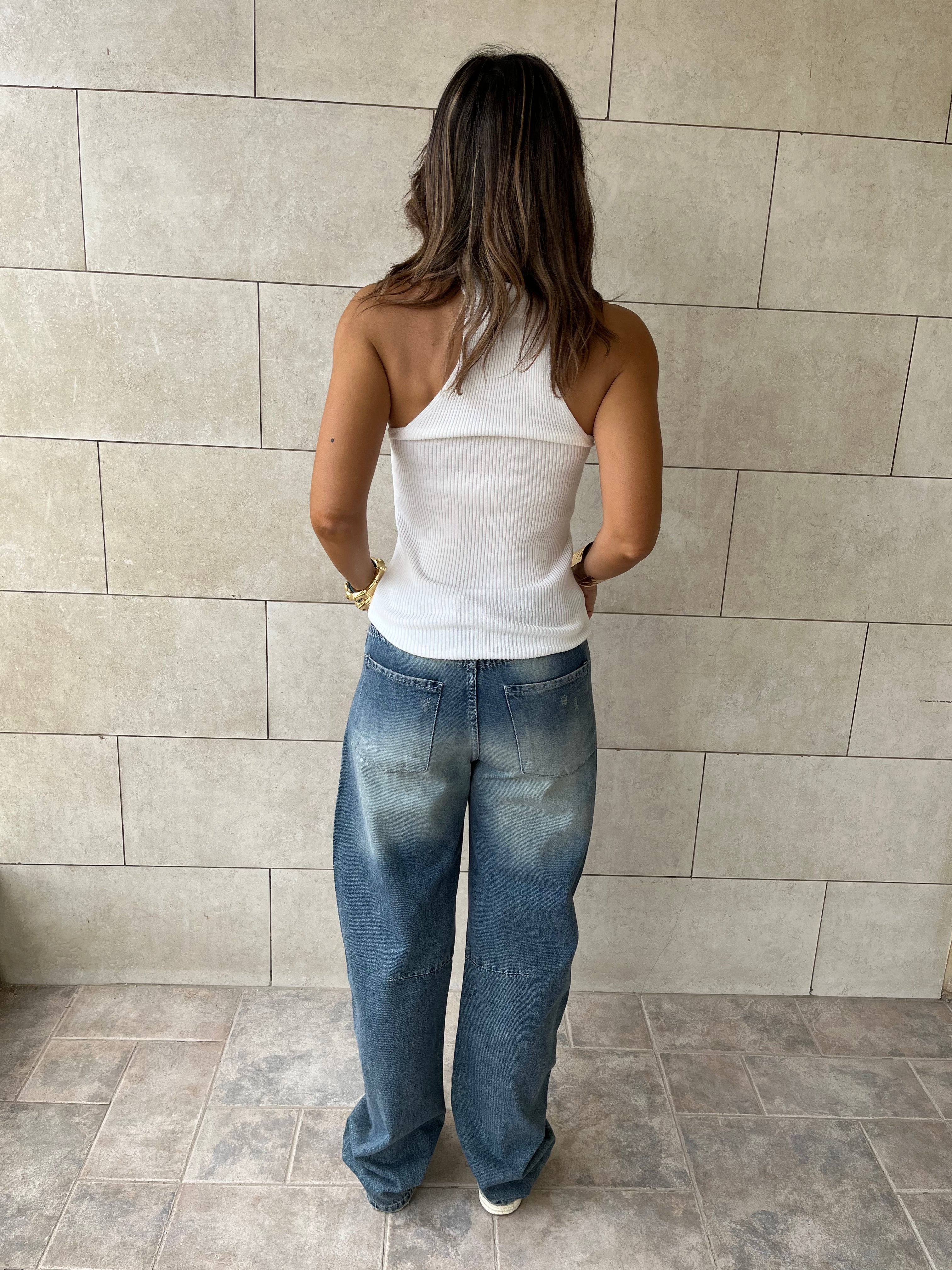 White Criss Cross Tank Top