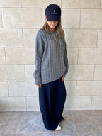 Grey Cableknit Pullover