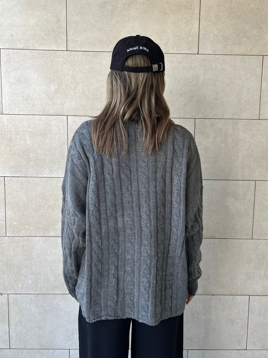 Grey Cableknit Pullover