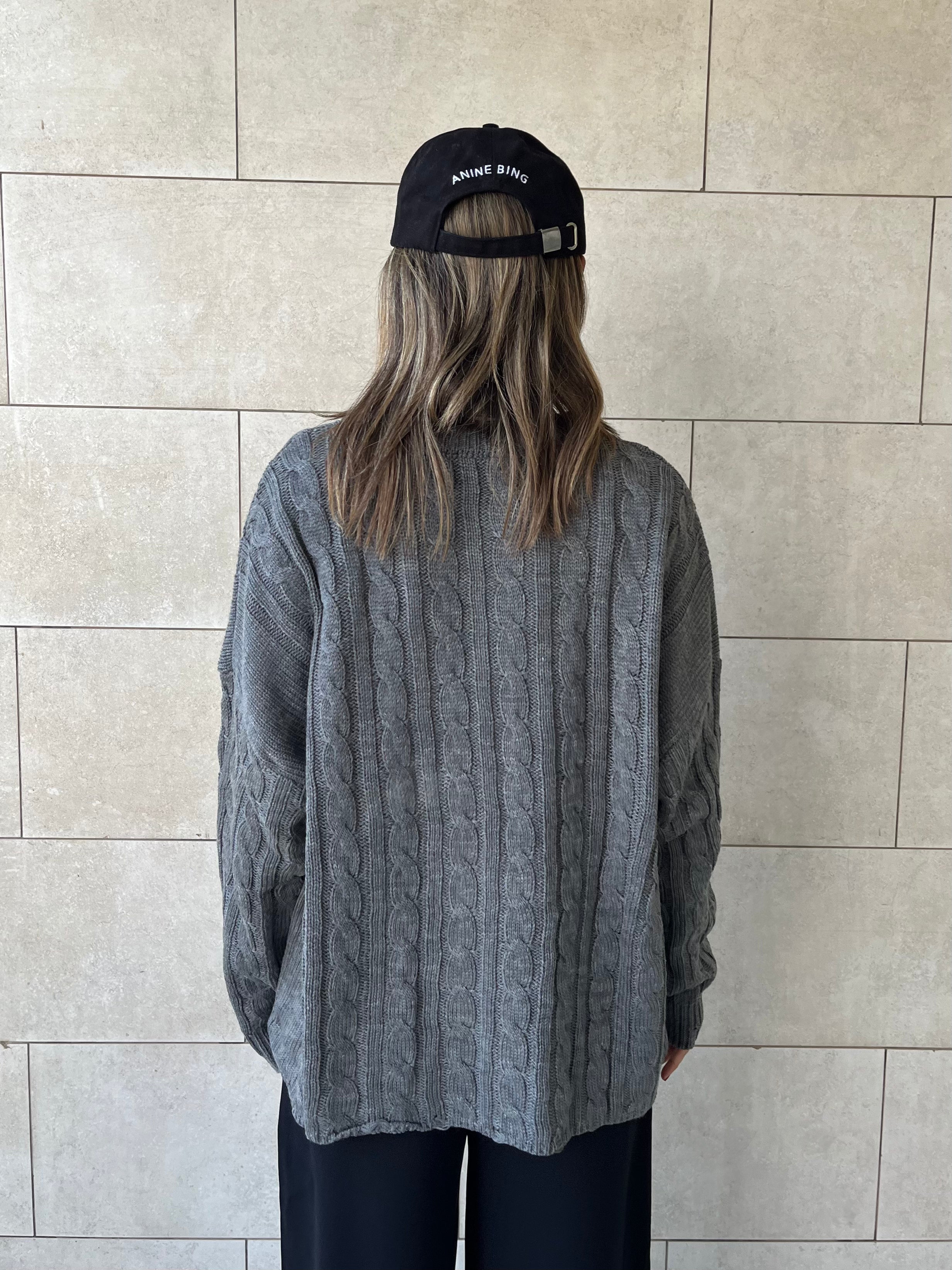 Grey Cableknit Pullover