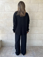 Black Cableknit Pullover