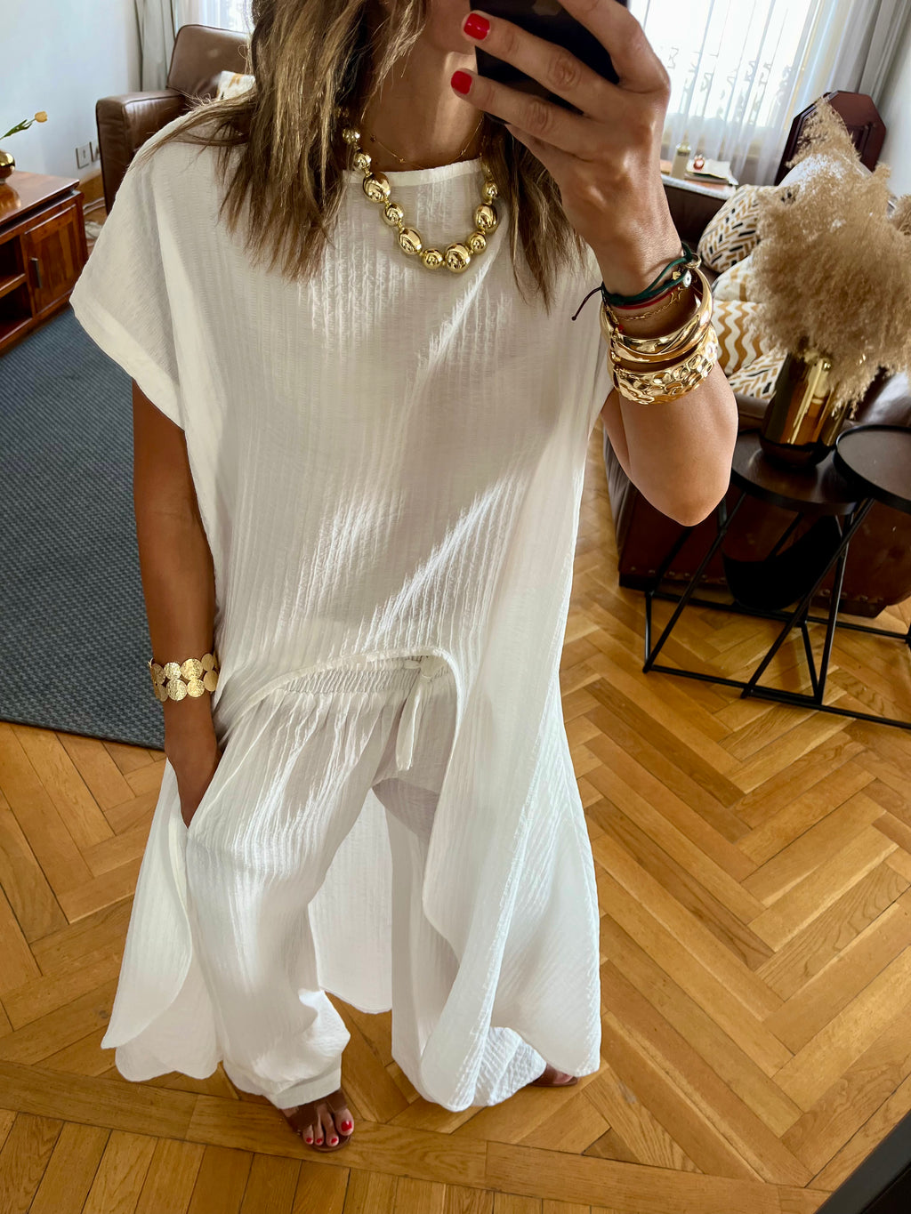 White High Low Breeze Top