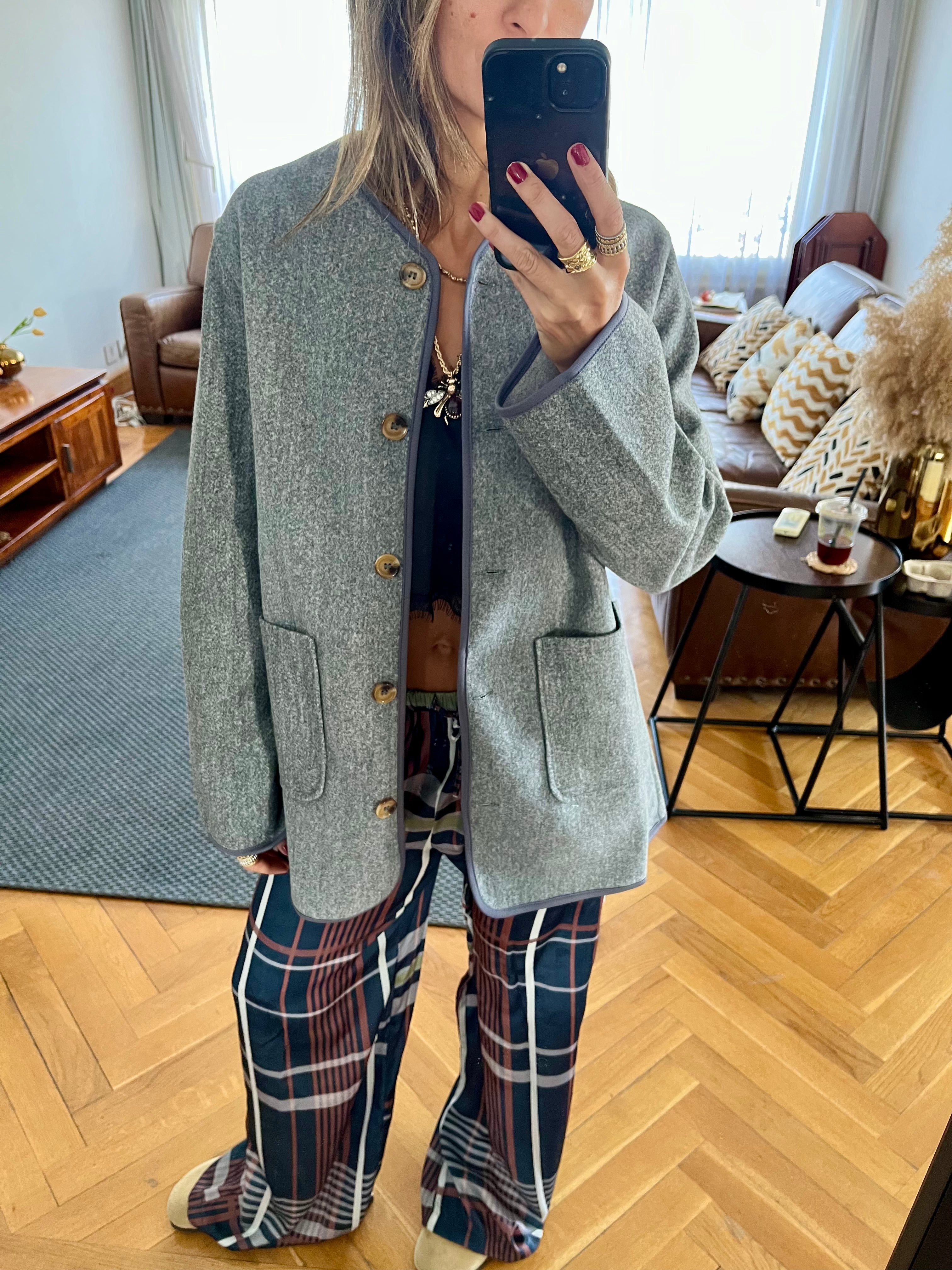 Grey Cozy Lightweight Jacket