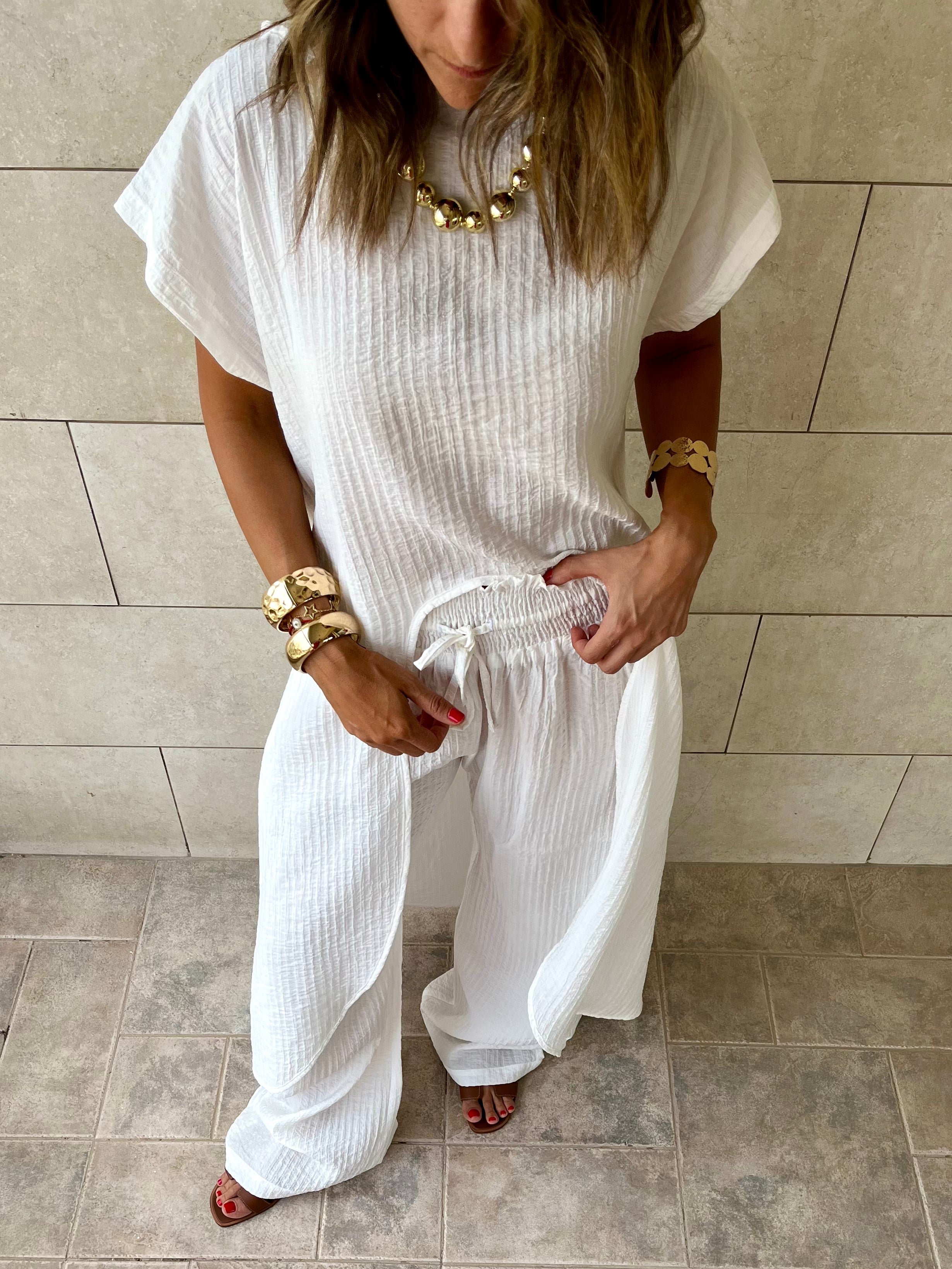 White High Low Breeze Top