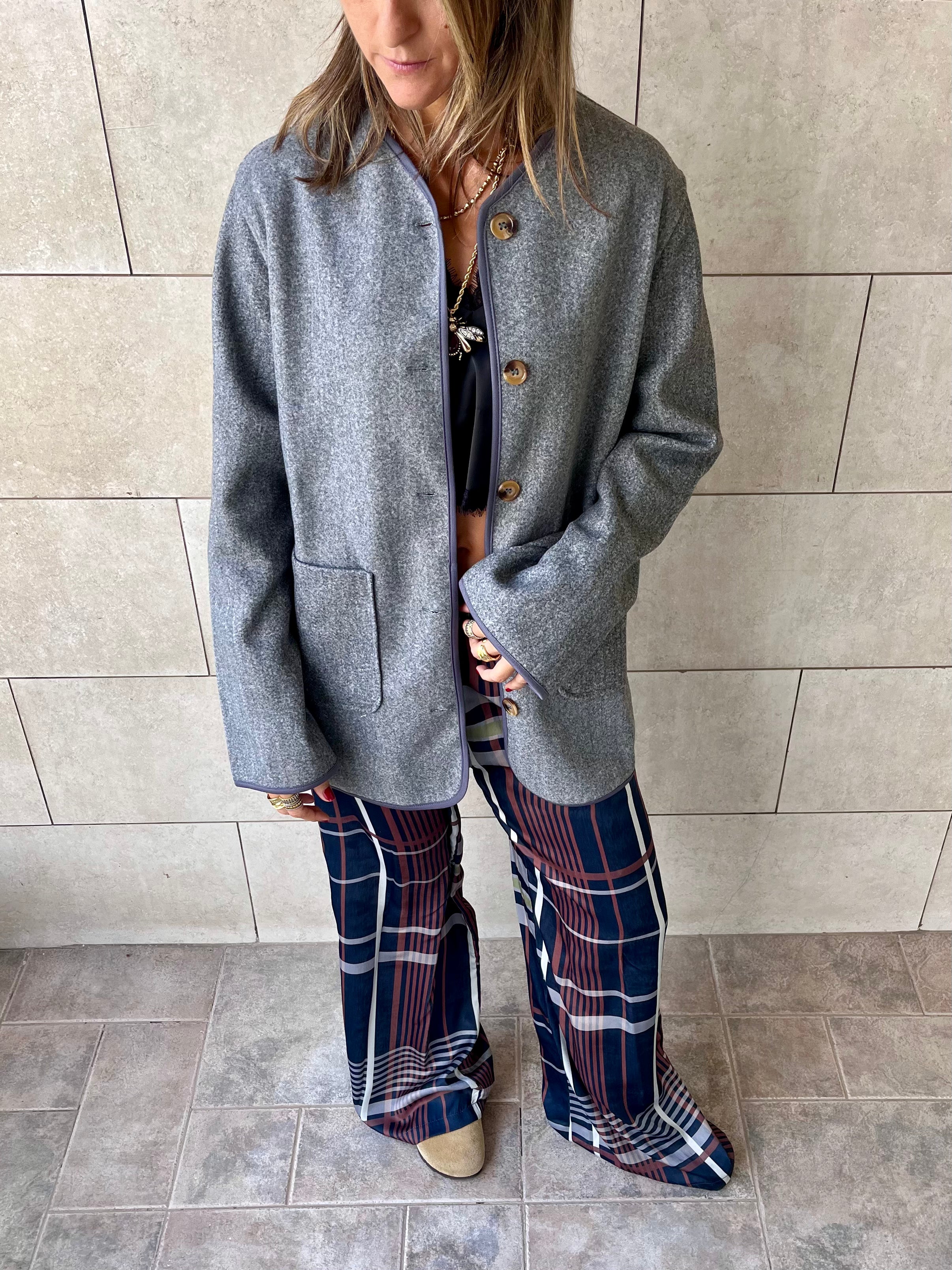 Grey Cozy Lightweight Jacket