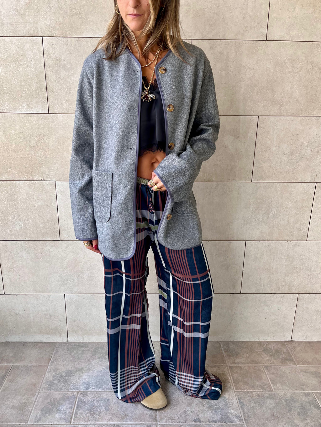 Grey Cozy Lightweight Jacket