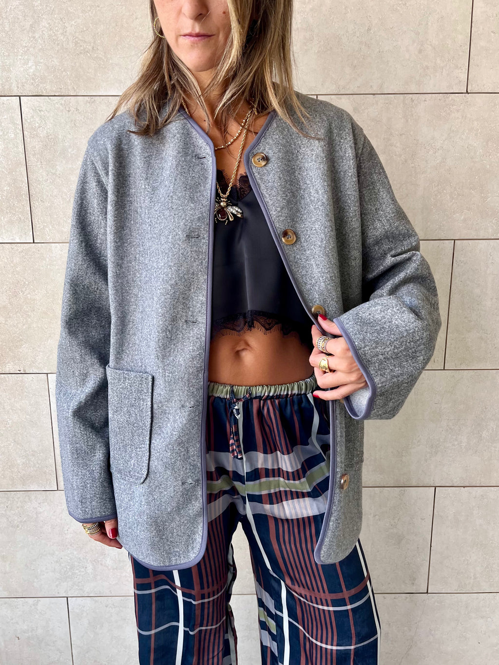 Grey Cozy Lightweight Jacket