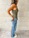 Olive Criss Cross Tank Top